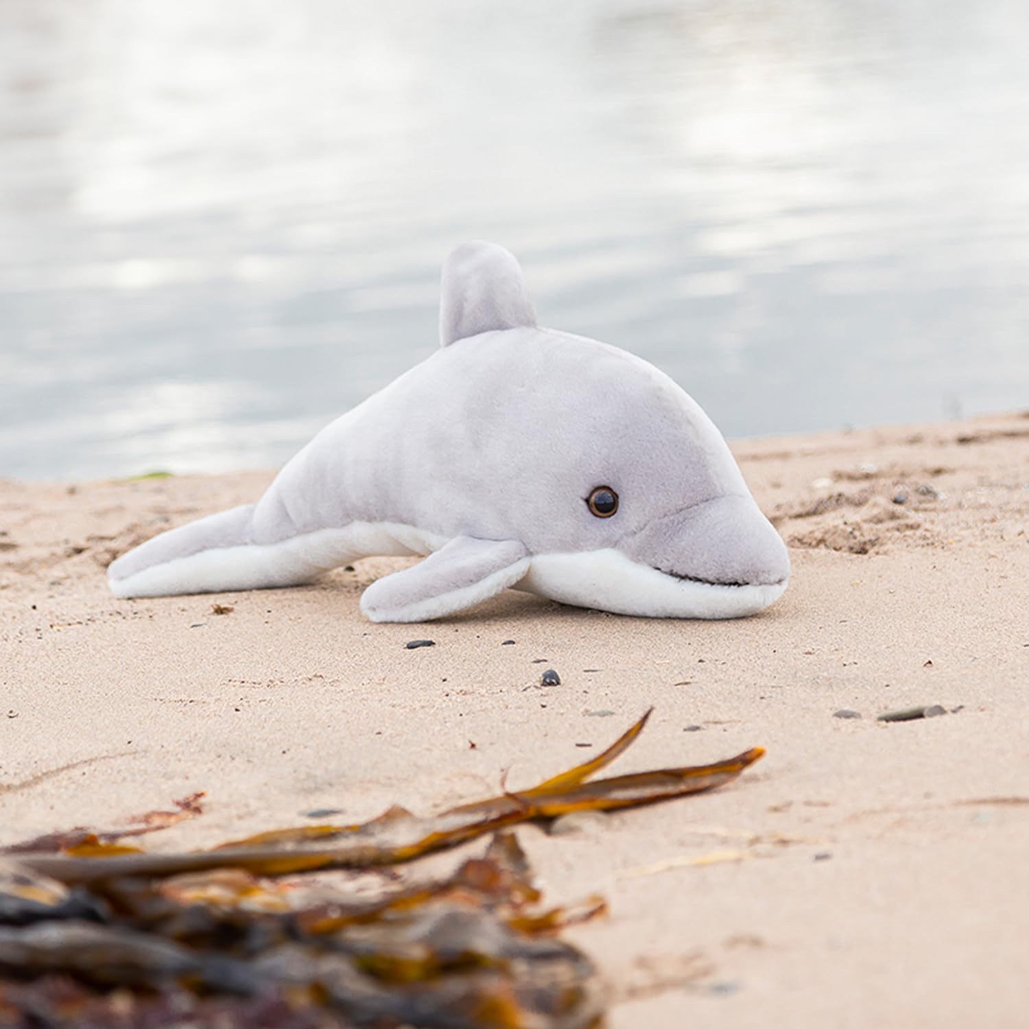 Animigos World of Nature Tobar DOLPHIN Plush Toy, Grey, Medium - Image 4