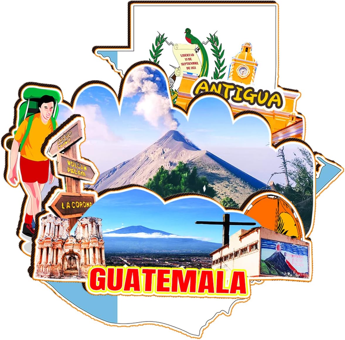 3D Guatemala Flag Fridge Magnet - Resin Souvenir Gift, 7x9cm