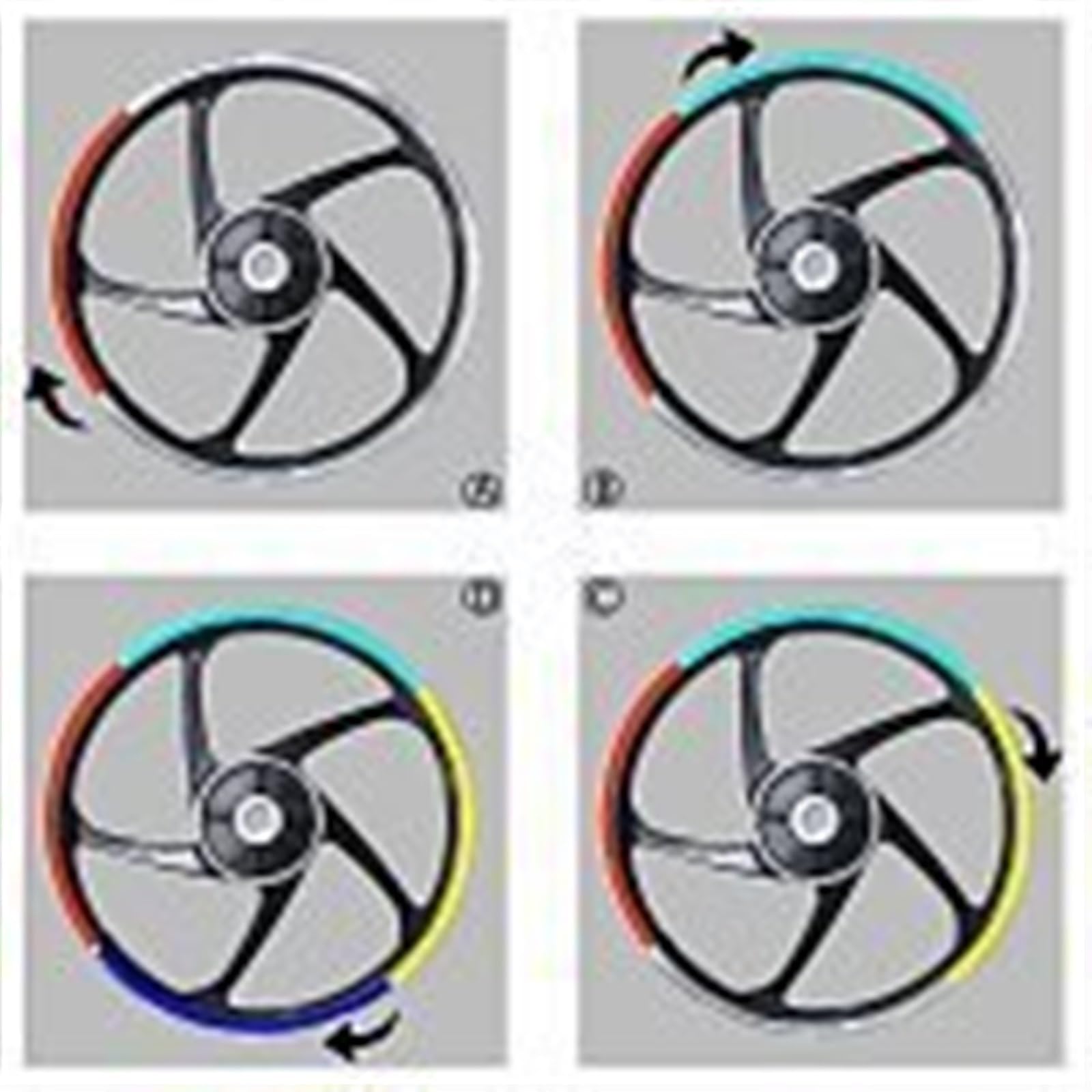 Motorrad-Rad-Aufkleber Wasserdicht 43,2 cm (17 Zoll) Felgenband Für RS457 RS 457(Color18)