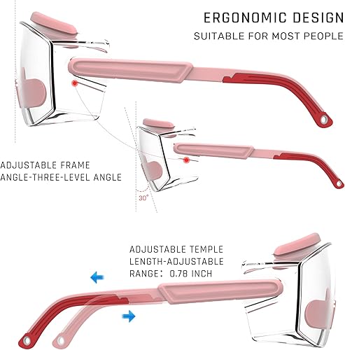 Miniatura 2 de Anteojos de seguridad con antiempañante, Gafas de seguridad para anteojos, Anteojos de protección con lentes antiarañazos, marco y patillas