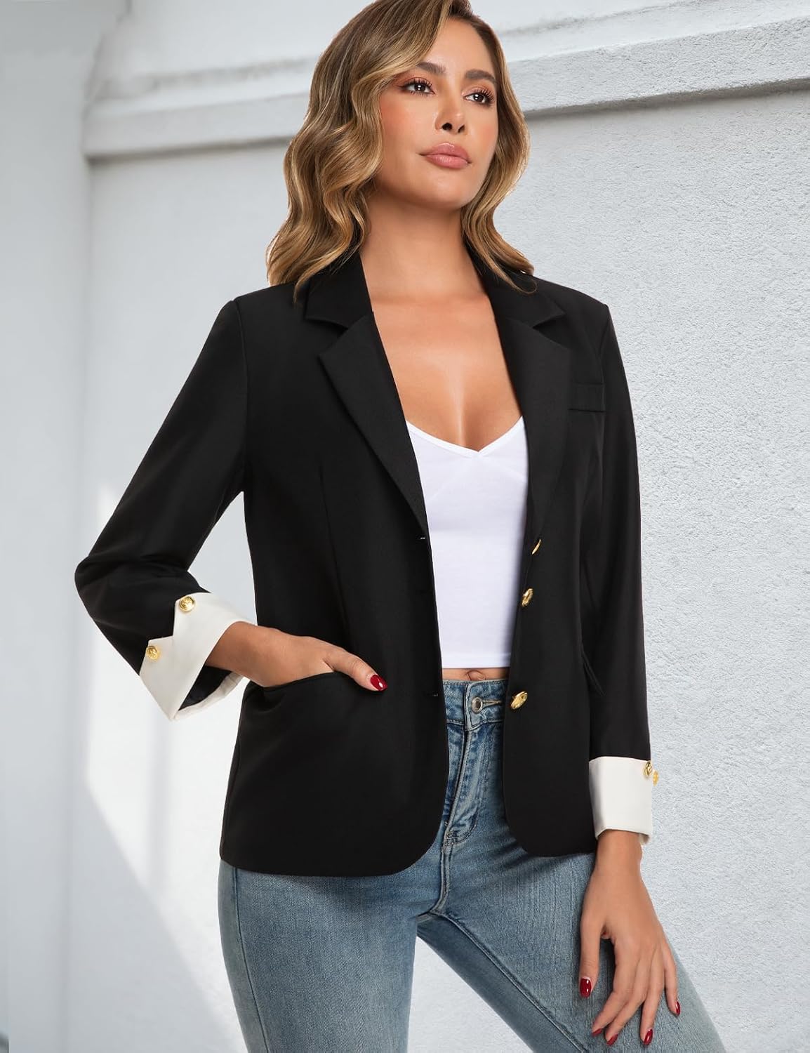 Womens Blazers for Work Casual Long Sleeve Suit Jackets - Image 7