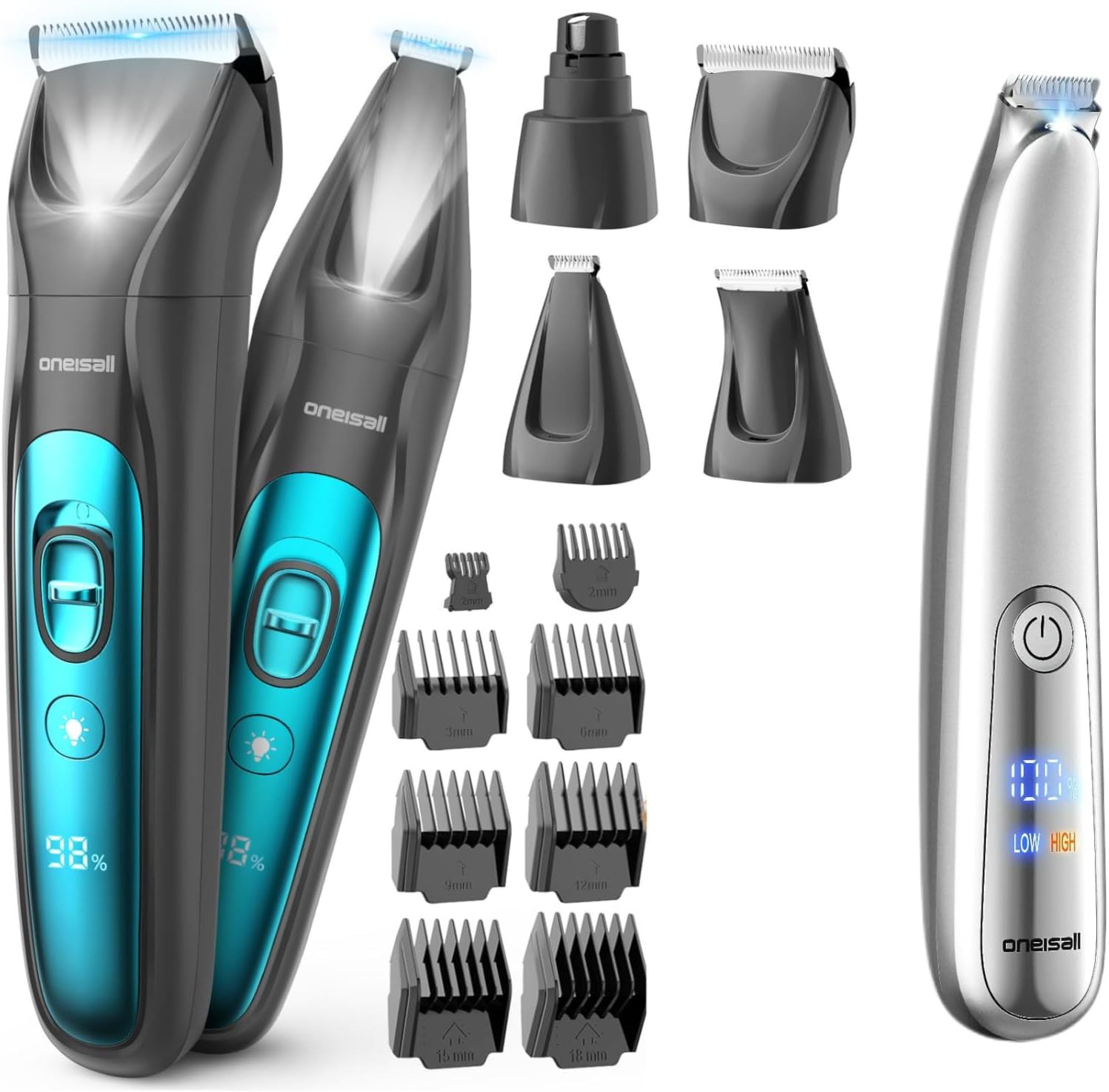 oneisall Professional Dog Grooming Kit at Home and 2-Speed Dog Paw Trimmer