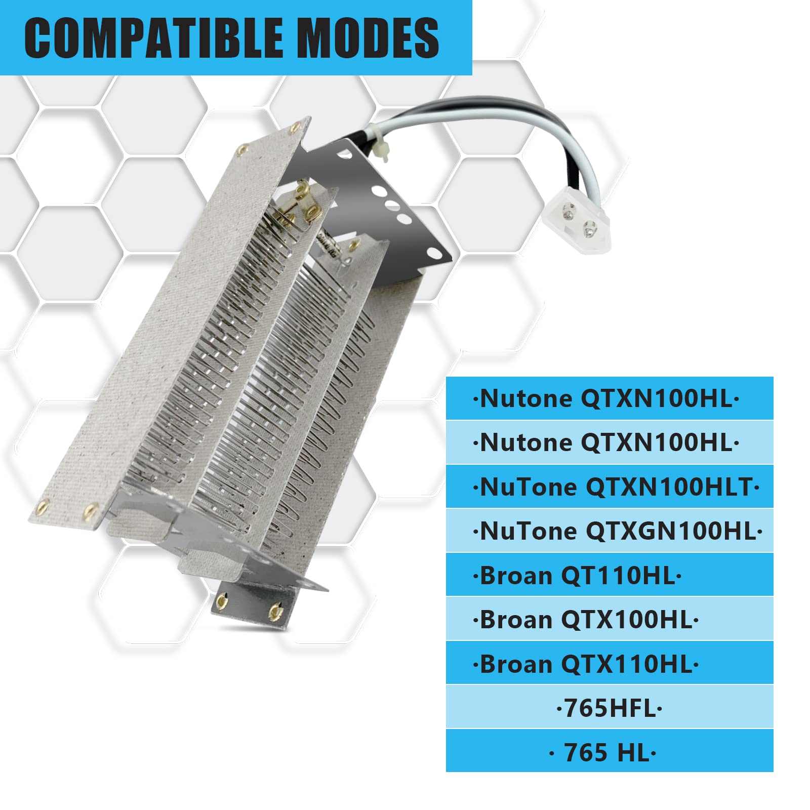 ZTTXL Nutone Upgrade S97020888 Replacement Heater Element, Nutone  Replacement Parts S97020888 Heater, Heater/Fan/Light Only, QTXN100HL,  QTXN110HL, QTXGN100HL, 100HL, 110HFL, QT110HL, QTX100HL - Amazon.com