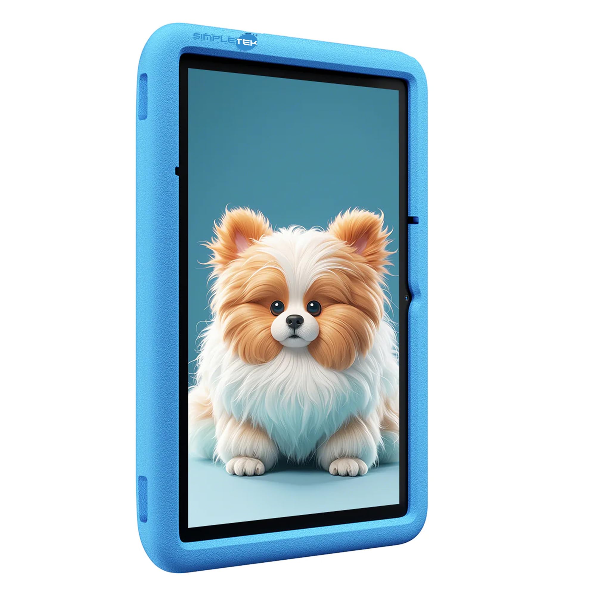 SIMPLETEK - Tablet per Bambini 10” - Android 14-128GB Storage - RAM fino a 12GB (4GB+8GB Virtuali) - Batteria 5100mAh - Case Protettivo Antiurto Incluso