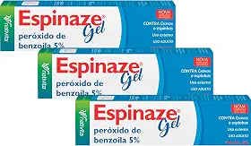 Kit 3 Espinaze Gel 20g Benzoíla 5% n Contra cravos e espinhas