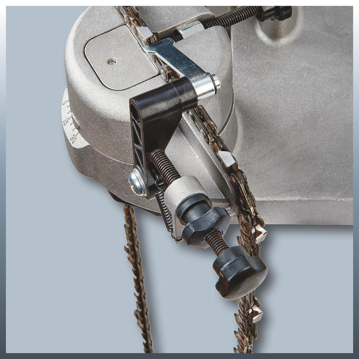 Einhell Sägekettenschärfgerät GC-CS 85 (Schleifscheibe, Tiefenbegrenzung, Kettenspannvorrichtung, präzise Schleifwinkeleinstellung)