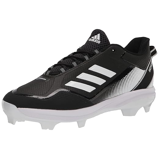 adidas Men's Icon 7 TPU Baseball Shoe, Black/Silver Metallic/White, 8.5