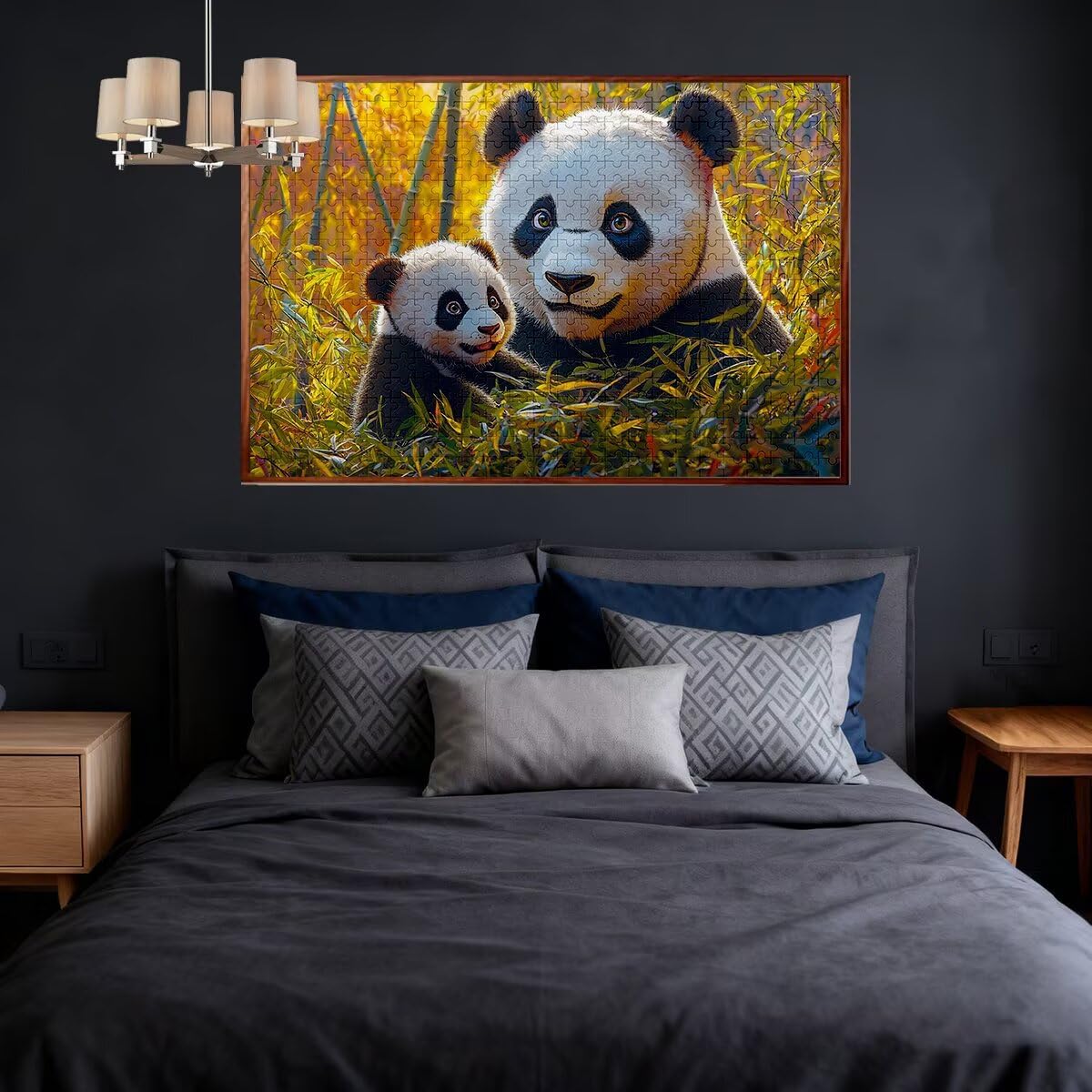 Puzzle roślinne dla dorosłych, 1500 elementów, dla dorosłych, panda, 87 x 57 cm, klasyczne gry edukacyjne, dekompresja, wymagająca gra dla rodzin, piękna dekoracja domu, prezenty dla mężczyzn, kobiet