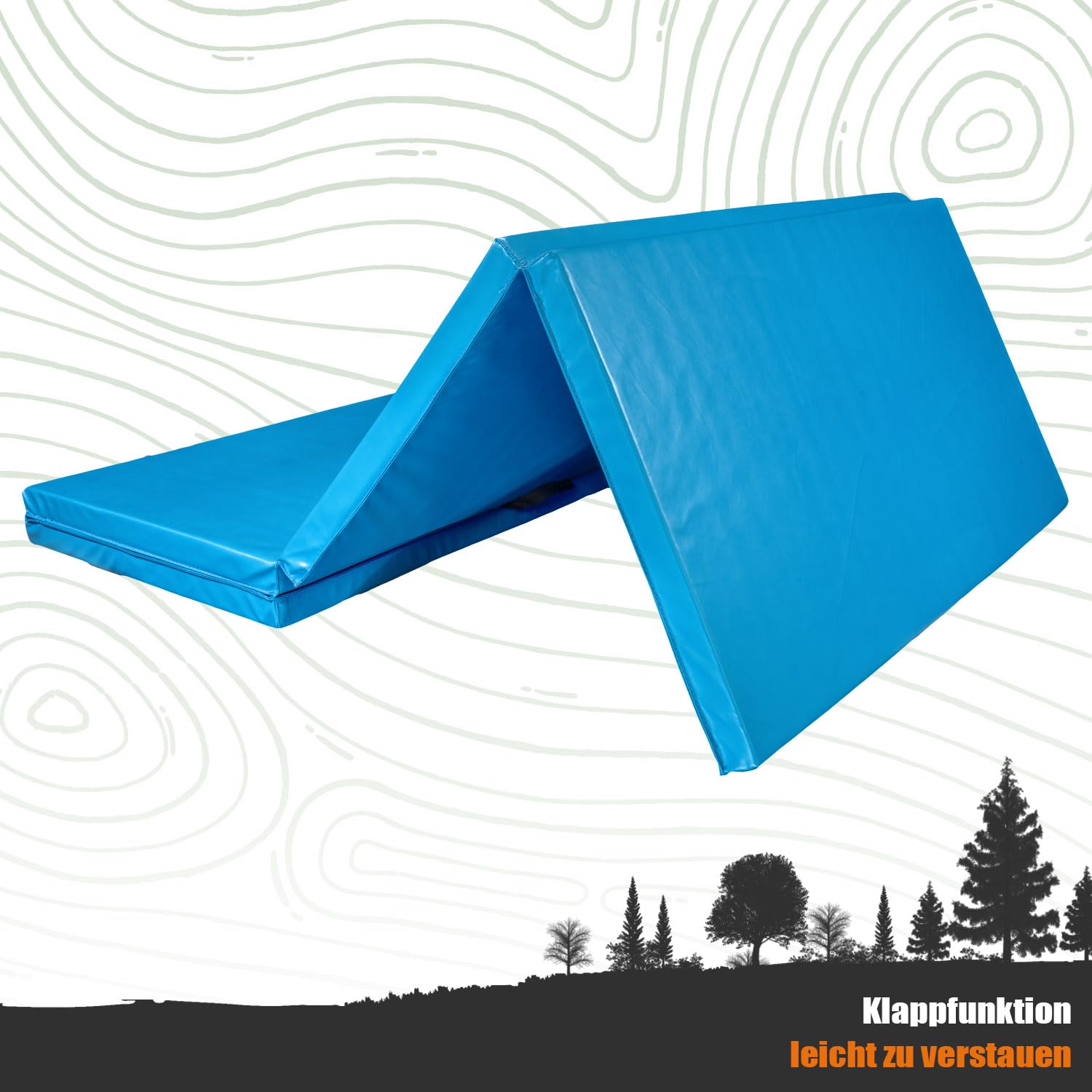Faltbare Turnmatte 240x120 GROß Weichbodenmatte Klappbar 5 cm Dicke Gymnastikmatte Sportmatte Fitnessmatte Rutschfest Yogamatte XXL Zuhause & Reise Klappmatratze