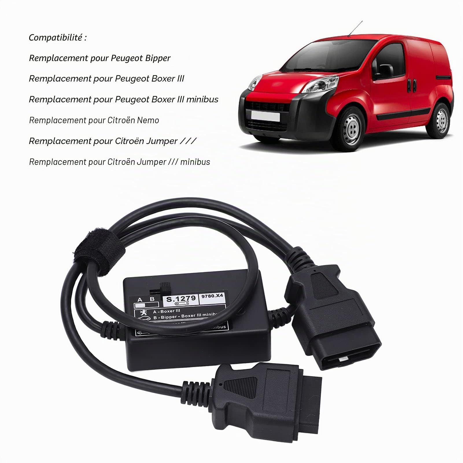 CHICIRIS Câble D'extension de Diagnostic OBD Adaptateur OBD2 Mâle à Femelle S.1279 S1279 Module-S1279
