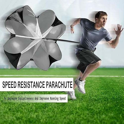 Miniatura 6 de Speed & Agility Training Equipment-20ft Agility Ladder, 6 Poles, 12 Soccer Cones, Resistance Parachute, Jump Rope, Soccer Football Basketball Sport