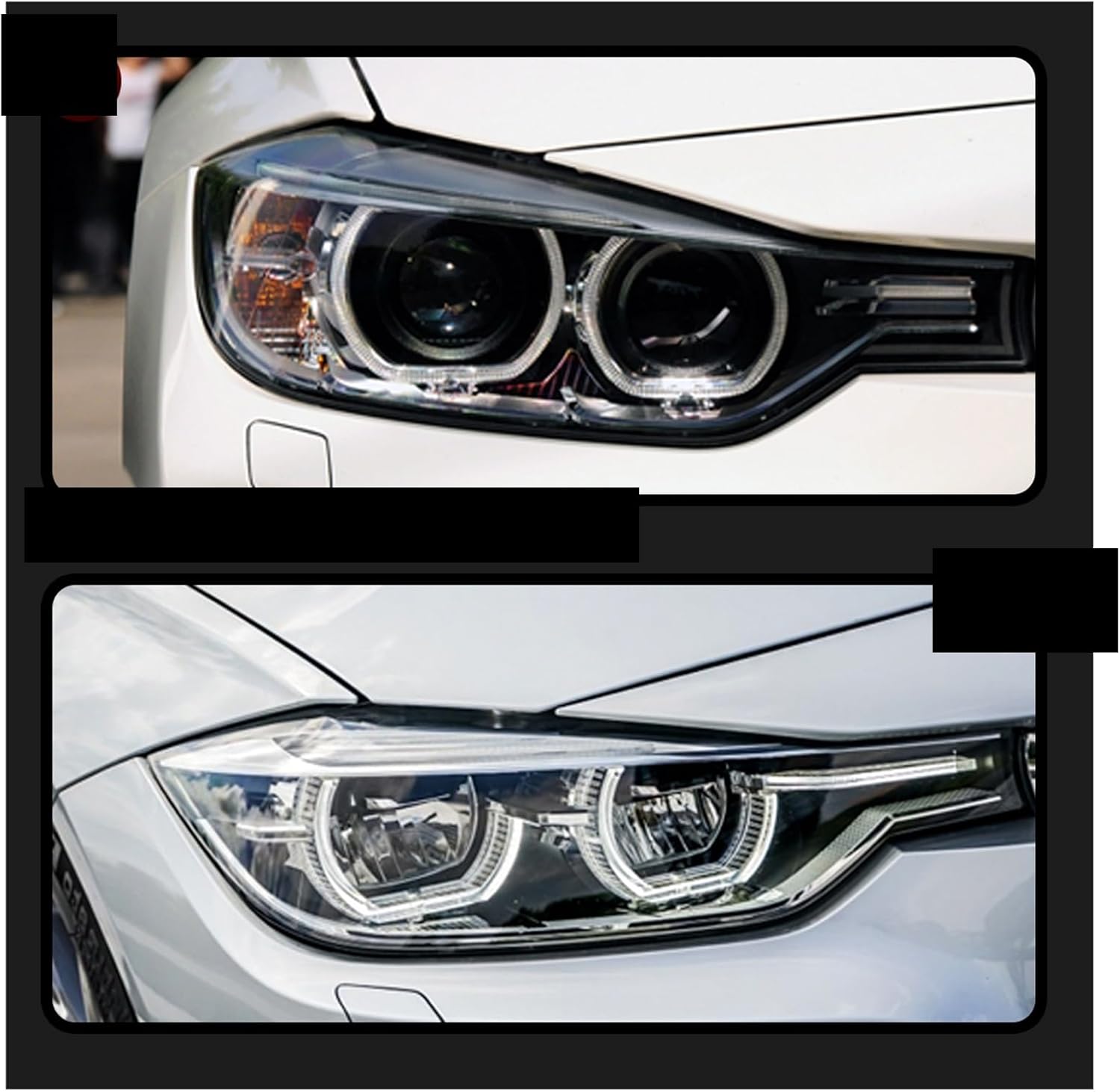 Compatible For BMW F30 Style Yellow White DRL Switching LED Headlight 13-18 M3 F80 320I 325I Front Lights Car Accessories(For Original Xenon)