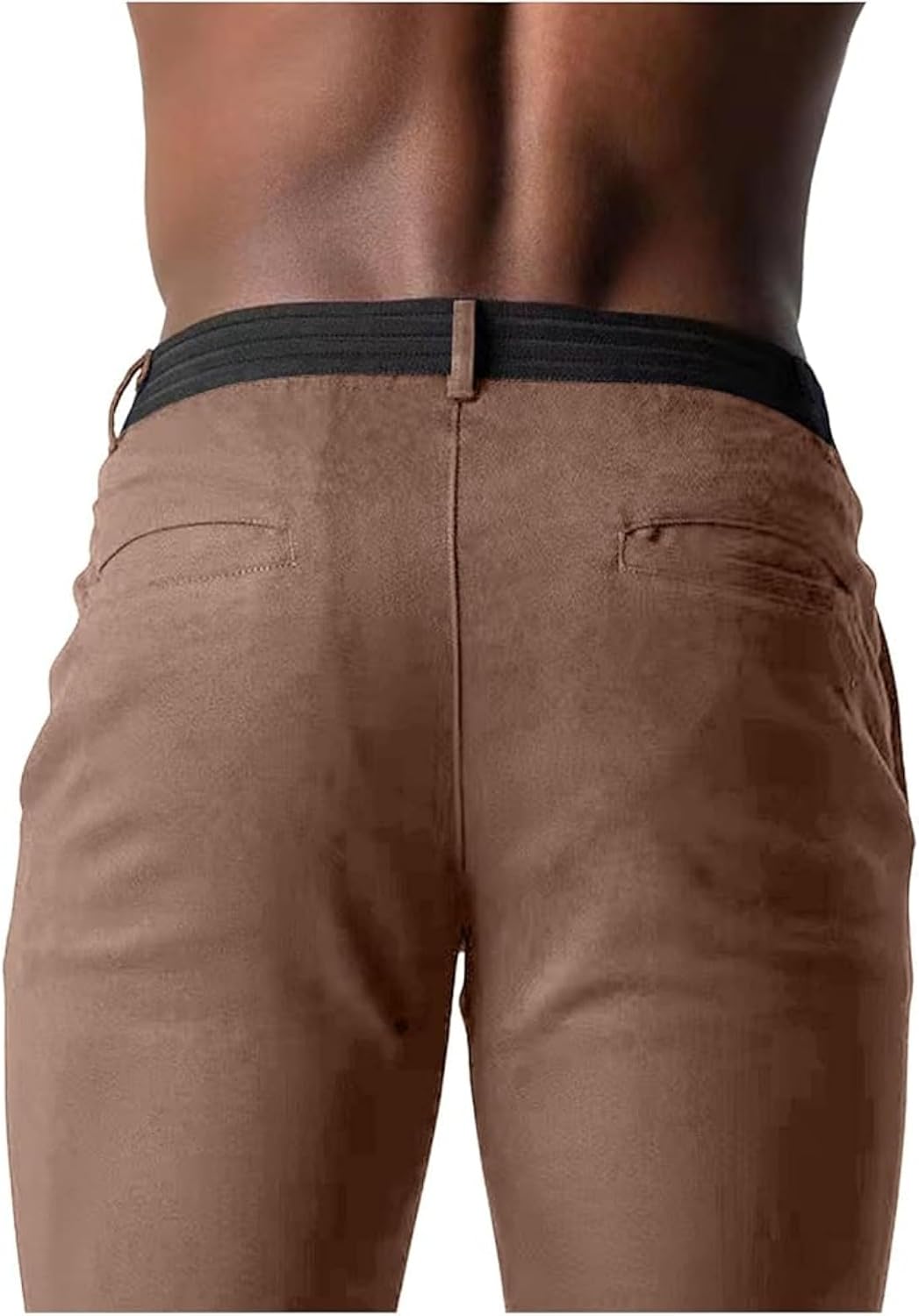 Men Classic Comfy Fake Cotton Pants High Waist Drawstring Breathable Trouser Fall Adjustable Loose Casual Long Pant