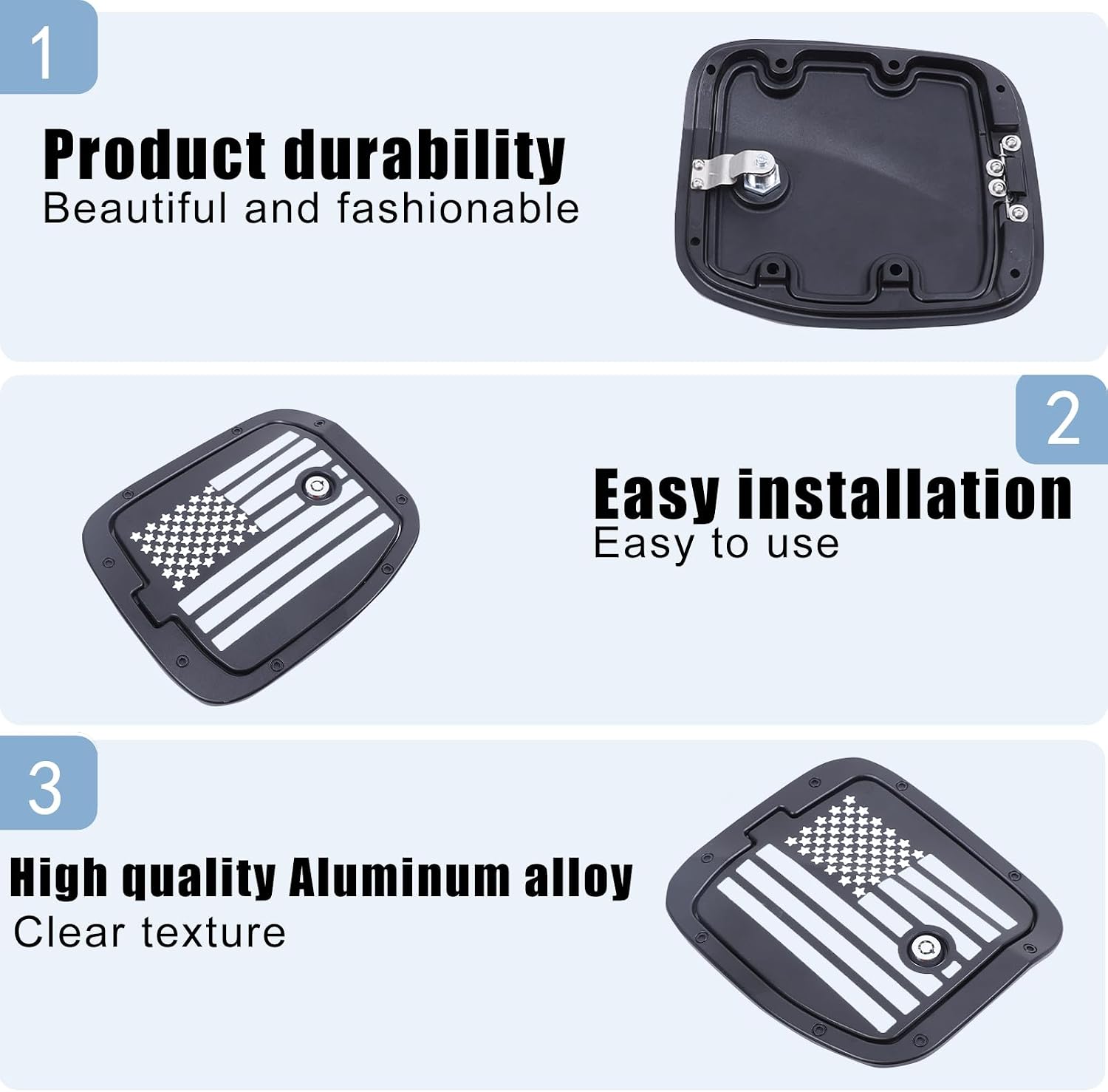 Fuel Tank Cap Replacement Anti-theft Lock Cap Compatible with Toyot@ Tacoma 2016-2022 Car Fuel Tank Gas Filling Cap Decoration, Gas Tank Door Cap with Lock accessories (style G)