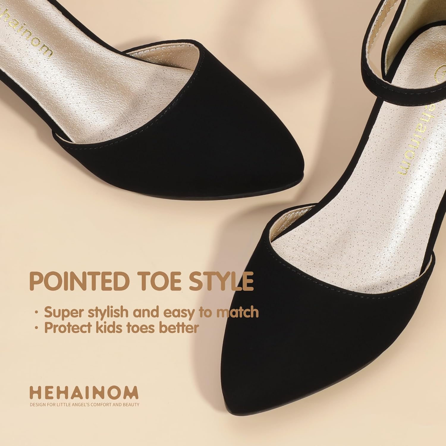 Hehainom Girls Dress Shoes High Heels Sandals Ankle Strap Flower Girl Little Big Kid Mary Jane Wedding Party Communion Mily Pump Shoes - Image 5