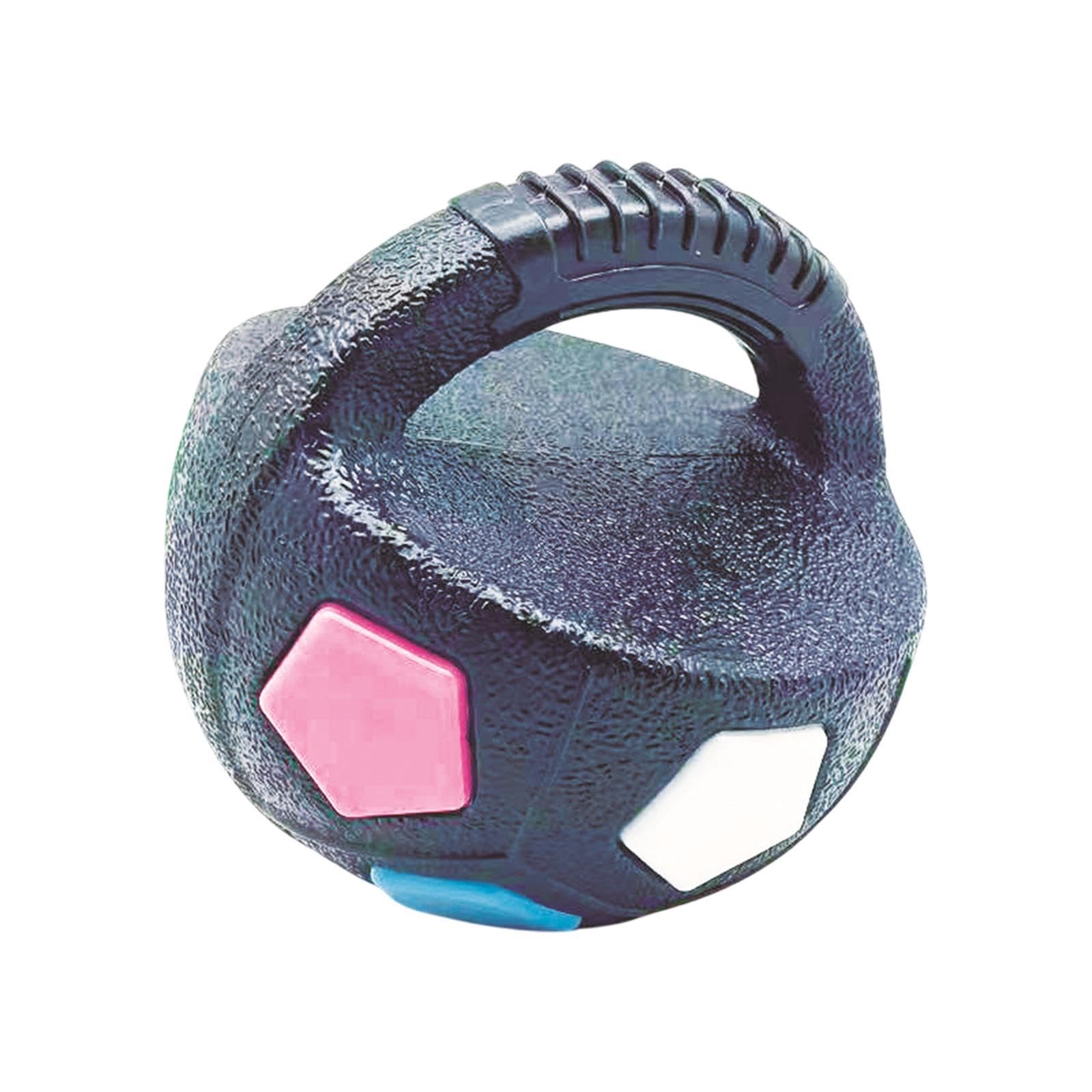 Colcolo Dog Soccer Ball for Tug of Wars Squeaky Floatable Outside with Handle Interactive Ball Dogs Tug Toy for Small & Medium Puppy, Black