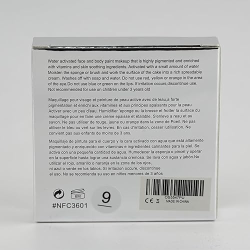 Black and White Face Paint, Water Based Facepaint, Non Toxic Body Paint, High Pigment Face Painting for Halloween, Easter, Themed Parties, Cosplay 1.06 Oz.(White)