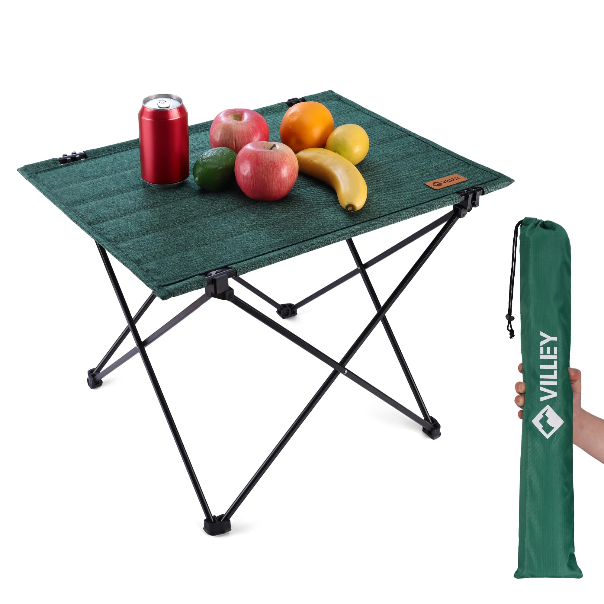 VILLEY Folding Camping Table - Portable Lightweight Green