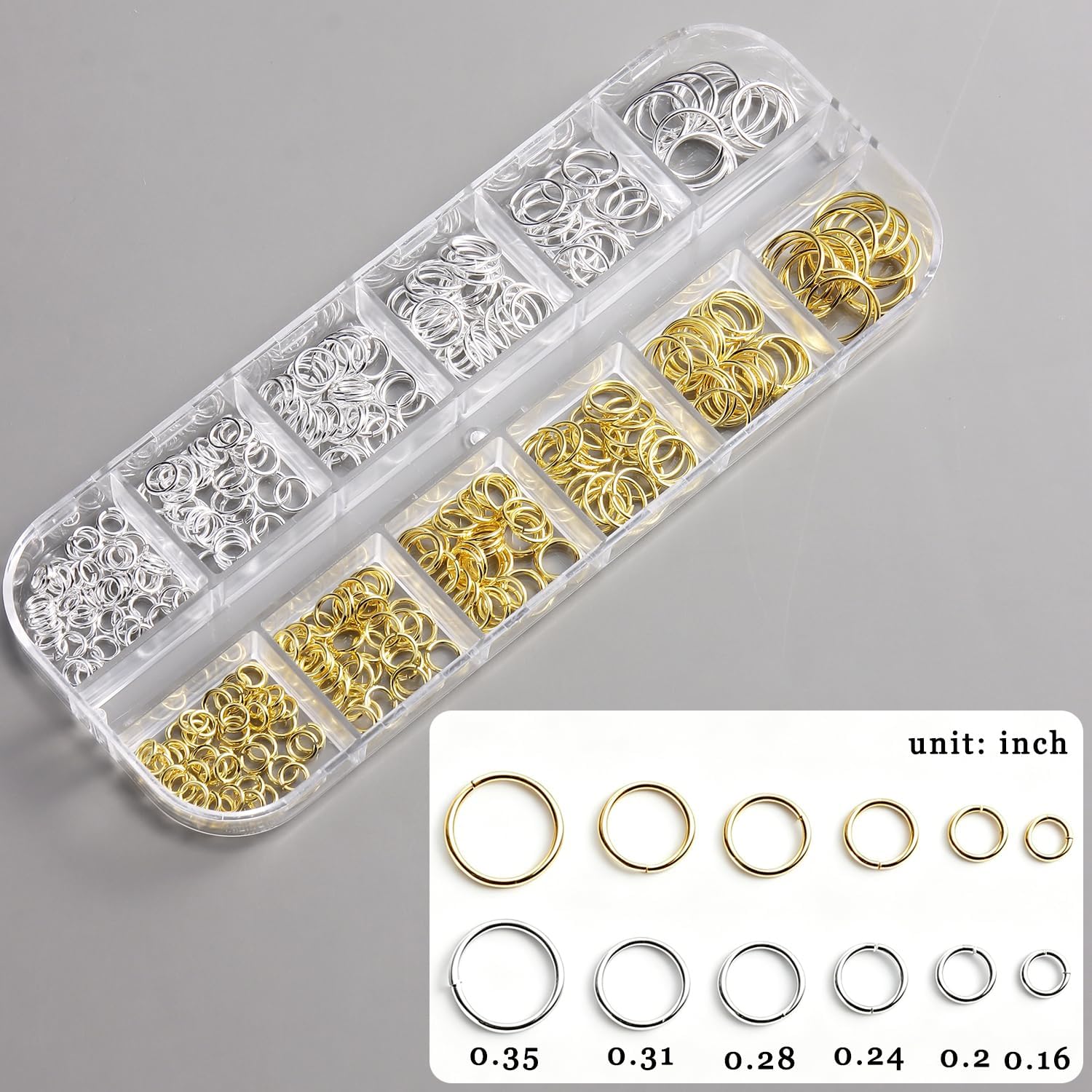 Fcozpjk Open Rings Nail Piercing Charms with Hole Punching Drill Bits, Mixed Size Gold Silver Metal Rings Dangle Charms Y2K Punk Decorations Piercing Tools Pen Professional Salon supplies Manicure DIY
