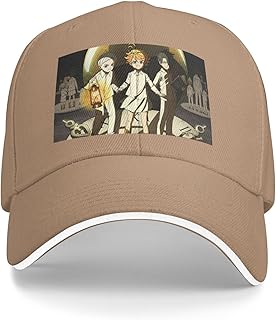 [ESASAV] 約束のネバーランド 速乾性キャップ 調節可能な 軽量 通気性 日よけ アウトドアキャップ 野球帽 紫外線防止 春夏秋冬 人気 男女兼用 アニメ グッズ キャラクター Black 帽子