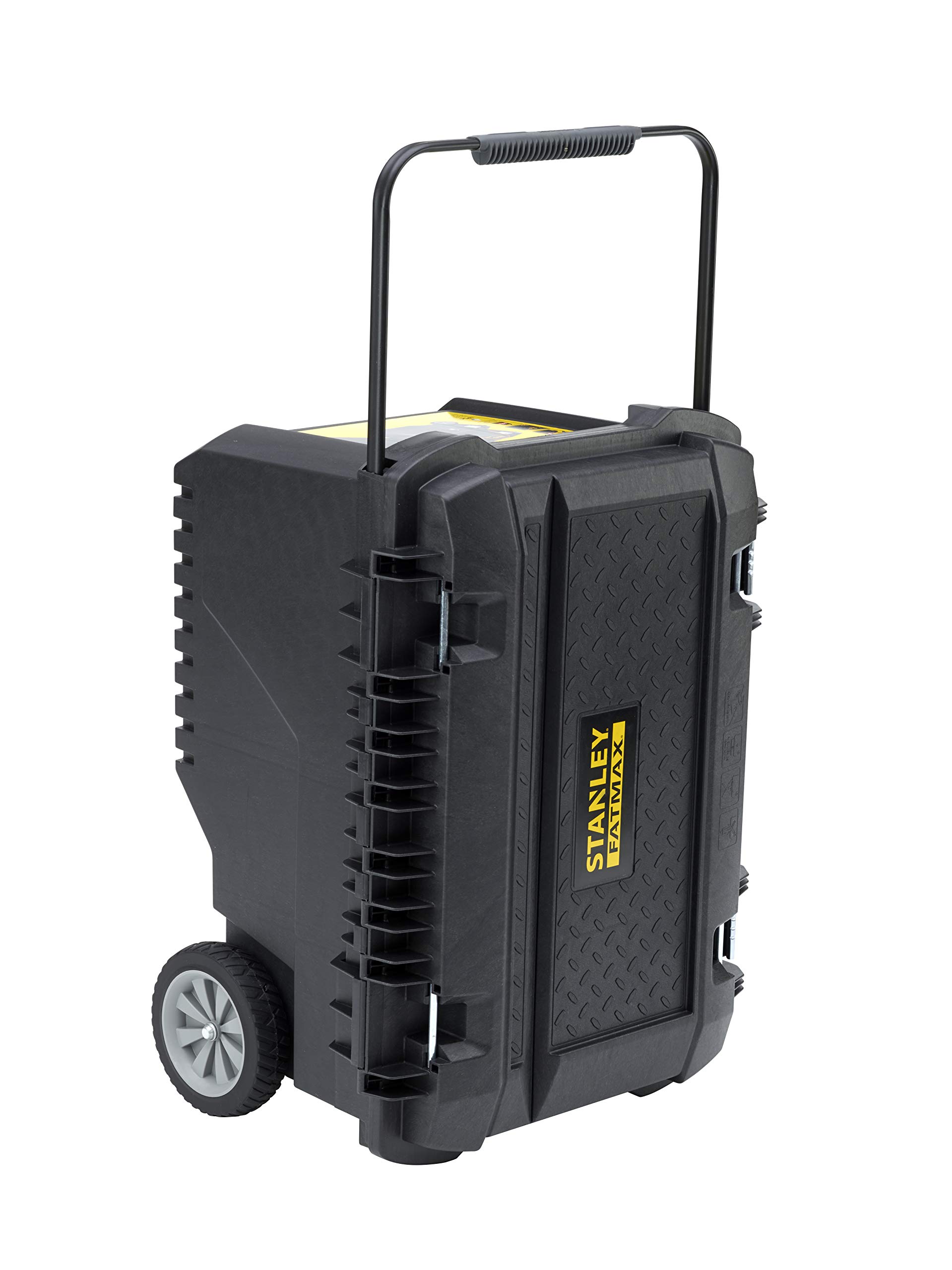Stanley FatMax Mobile Werkzeugbox/Werkzeugbehälter (Koffer mit hohem Volumen 90 Liter, Kunststoffbox mit Vertiefung im Deckel, Metallverstrebungen) FMST1-73601