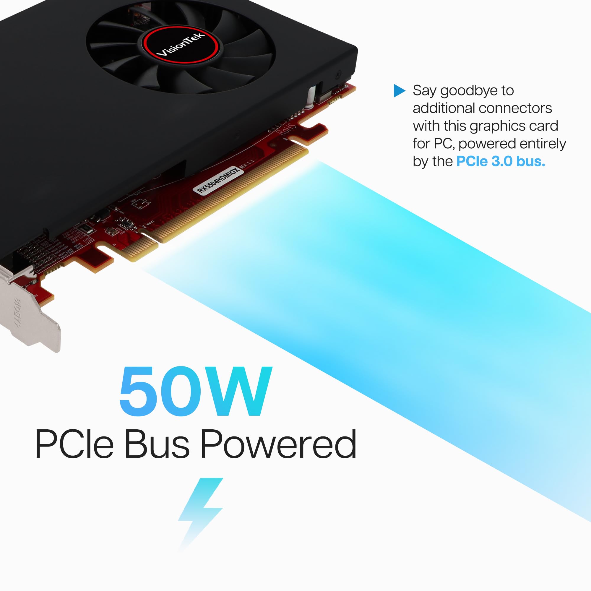 AMD Radeon RX 550 4GB GDDR5 para PC - Tarjeta gráfica de computadora: compatible con resolución de monitor 4k - Salidas DisplayPort x4, PCI Express 3.0, DirectX 12, alimentado por bus - 3