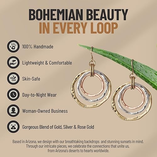 Miniatura 7 de Pendientes bohemios antiguos de 3 círculos  Colección SPUNKYsoul