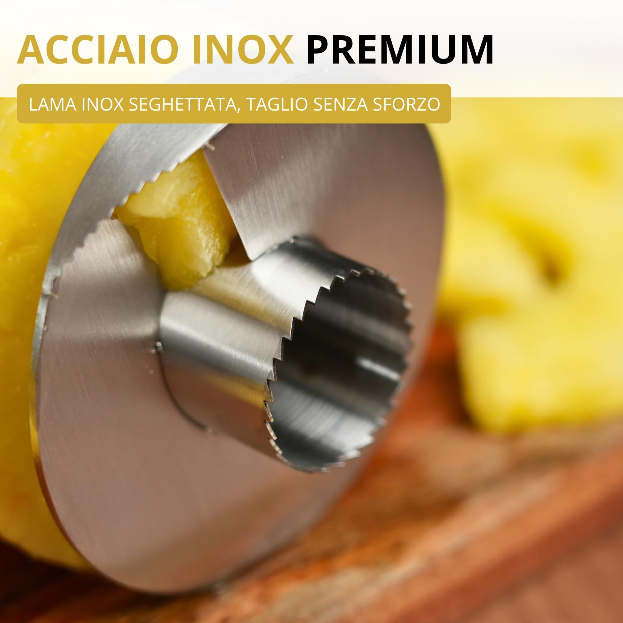 Westmark Affetta-ananas/Rimuovi torsolo in acciaio, ø 8,5 cm, Acciaio inox/Plastica, Argento/Nero, 51692260