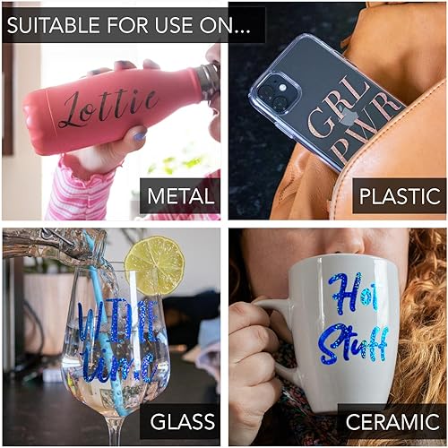 Miniatura 4 de Vinilo permanente con purpurina para Cricut 8 unidades 12 x 11 pulgadas hojas adhesivas de vinilo holográfico brillante para Oracle 651 con efecto