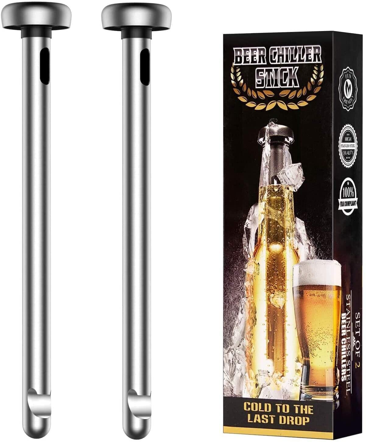 Baydie Home Men's Silver Gifts For Dad Husband, Beer Chiller Sticks For Bottles, Christmas Stocking Stuffers, Beer Lover Birthday Gift Ideas For Who Have Everything Him Brother Wo Adult, Unique Cool Stuff Gadget