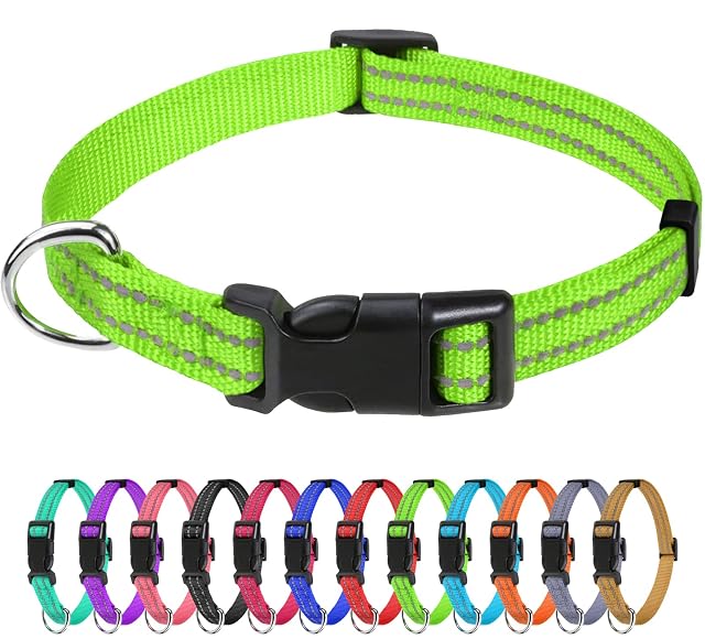 TagME Collar Perro Ajustable,Collar Nylon Reflectante,para Caminar Correr Entrenamiento…