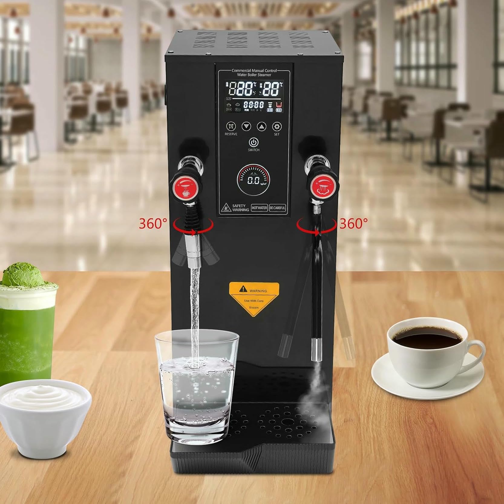 Mousseur à Lait électrique Professionnel - Machine à mousser Le Lait et Le café à température réglable, capacité de 12 L