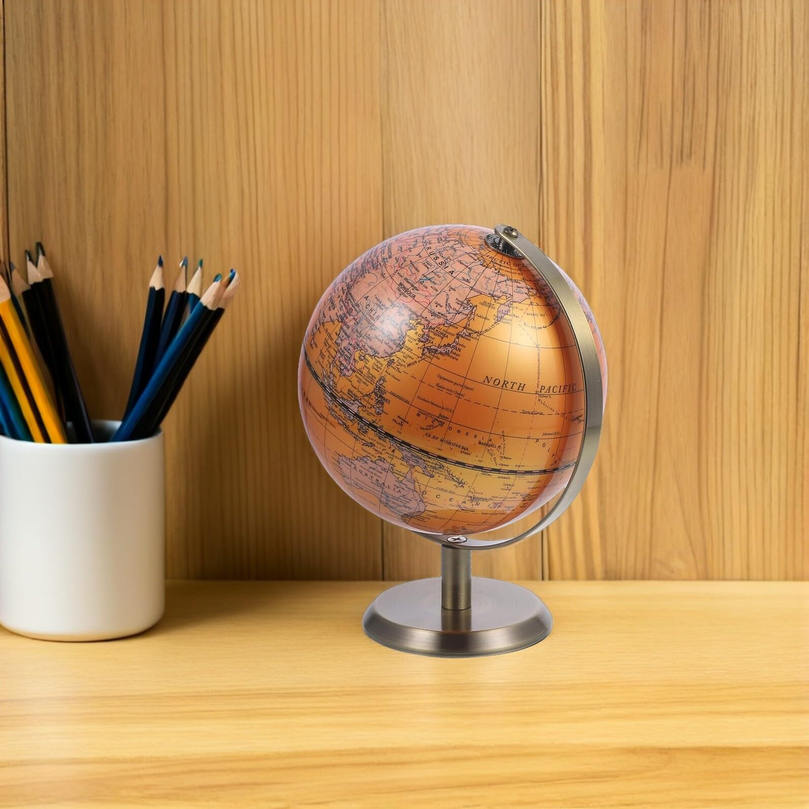 Homoyoyo Globo Terrestre Rotante Supporto Mappamondo per Ufficio e Scuola Esemplare Didattico di Geografia Decorazione per Scrivania e Casa