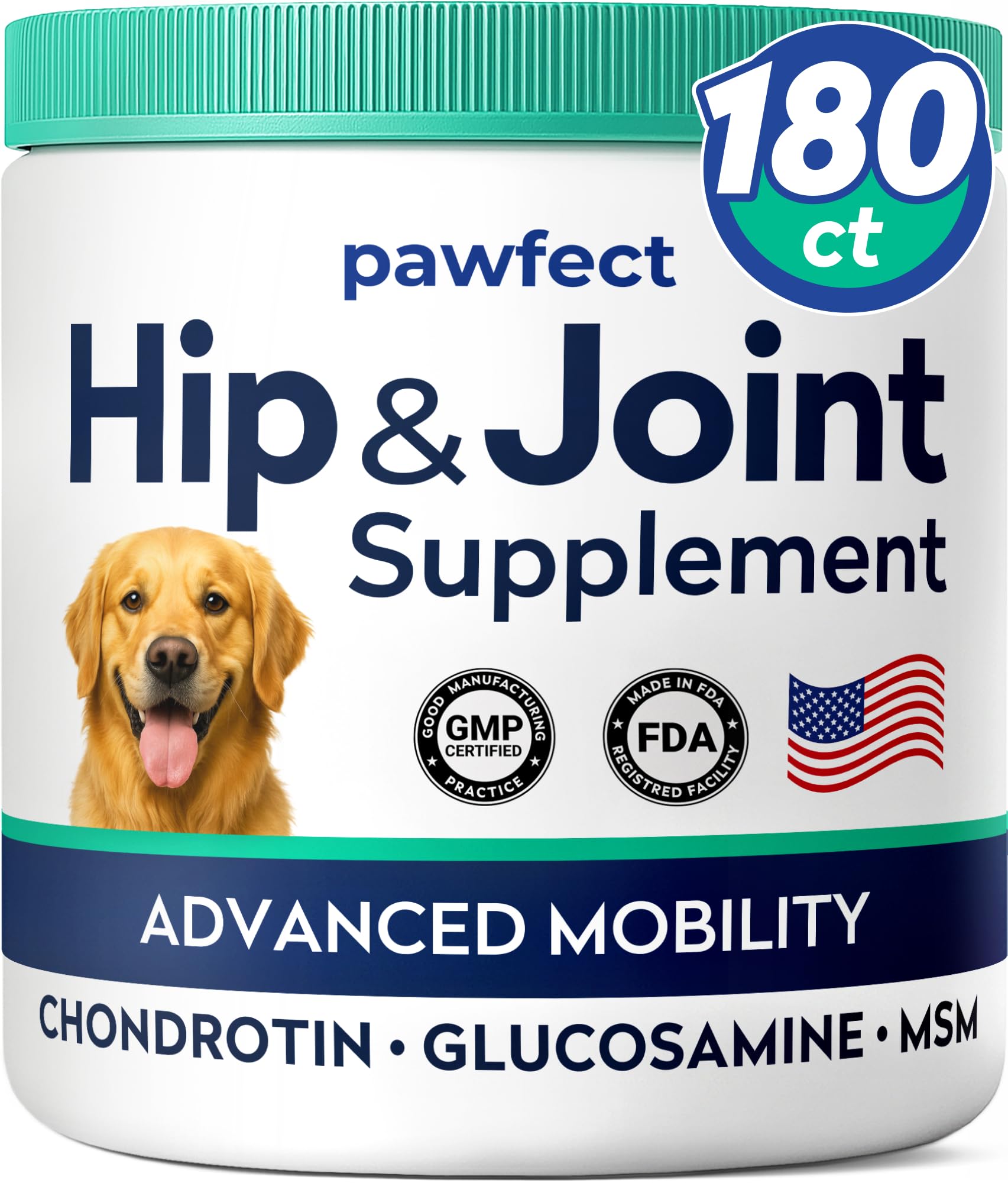 PAWFECTCHEW Glucosamine Dog Treats for Picky Eaters - Joint Supplement w/Chondroitin, MSM, Omega-3 - Joint Pain Relief - Advanced Formula - Chicken