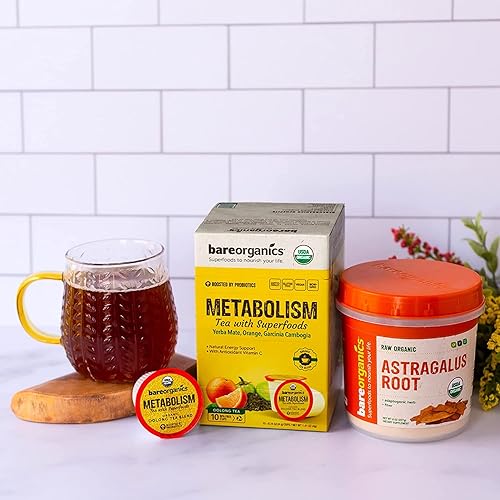 Miniatura 4 de BareOrganics TÉ METABOLISMO (Orgánico) con Superalimentos y Probióticos (Compatible con Keurig K-Cup) 60CT