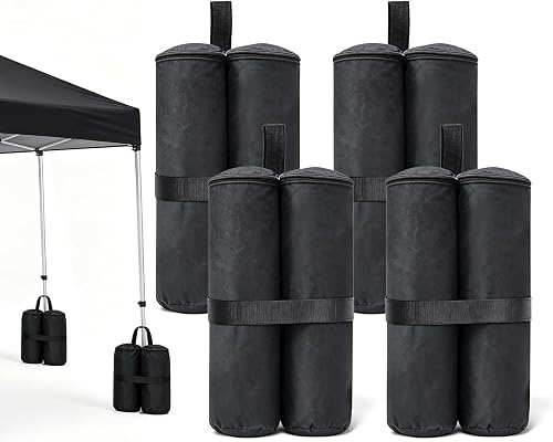 RC SLL 120 LBS Zipper Top Sand Bags for Canopy Legs-New Black 4