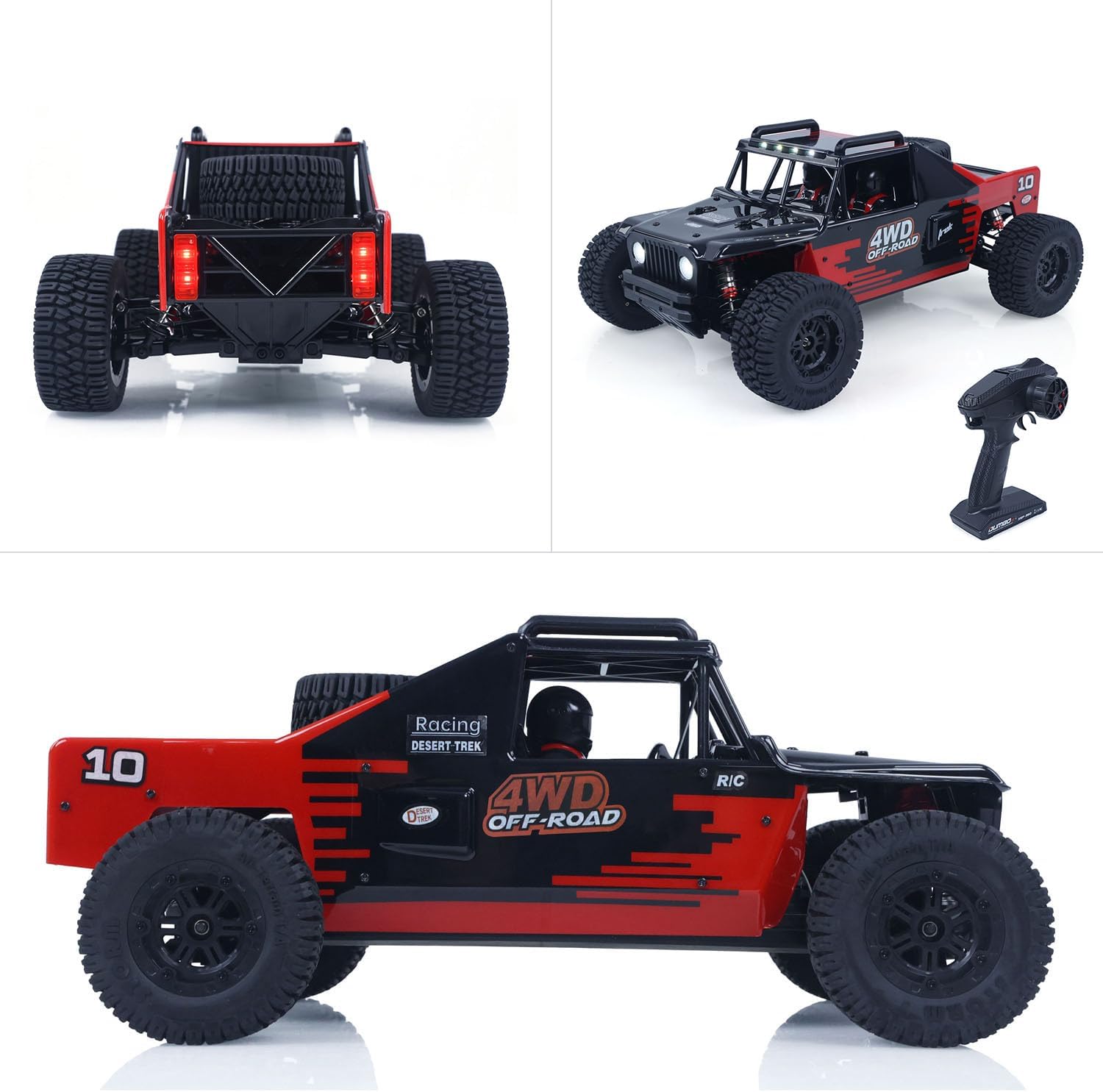 TOUCAN RC HOBBY 16.5 Inches 1/10 Remote Control Desert Truck 4WD Electric RC Off Road Vehicle 3650 Brushless Motor Shock Towers Metal Chassis