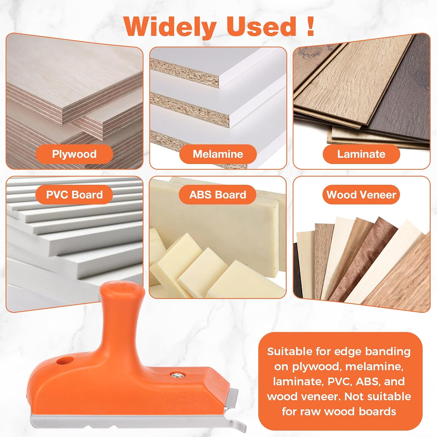 Edge Banding Trimmer, Veneer Edge Trimmer with 5Cr15MoV Steel Blade and Ergonomic Grip, 3 in 1 Woodworking Professional Edges Banding Cutter for PVC ABS Melamine Laminate