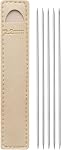 HARFINGTON 5Pcs Extra Fine Knitting Needles 0.8mm/0.03" Dia 14cm/ 5.5" Length Mini Double Pointed Stainless Steel Short Pin Needle for Sweater Clothing Sock