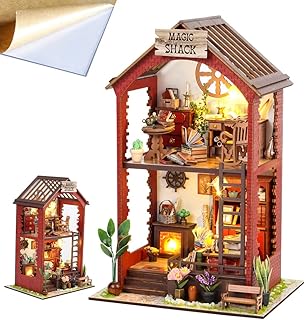 TOPBSFARNY Miniature Models of Ornamental Scenes Dollhouse Kit DIY Building Model Accessories with Furniture LED Light Box Birthday