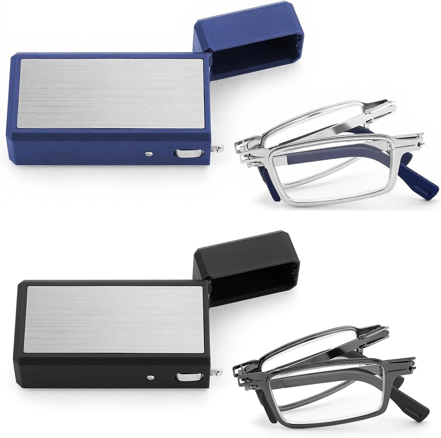 Portable Foldable Blue Light Blocking Reading Glasses Folding Ultra Thin Glasses with Case for Men Women Readers