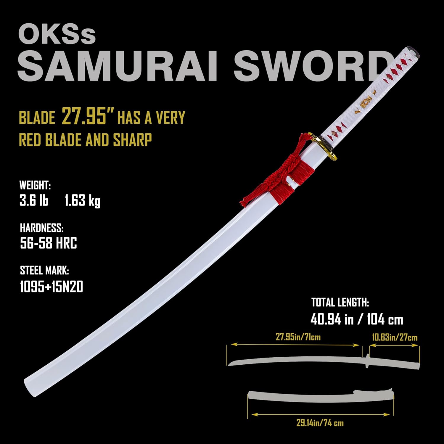 Katana Sword Real Rayskin Hardwood Saya Handmade Japanese Samurai Sword Can Chop Bamboo - Image 2