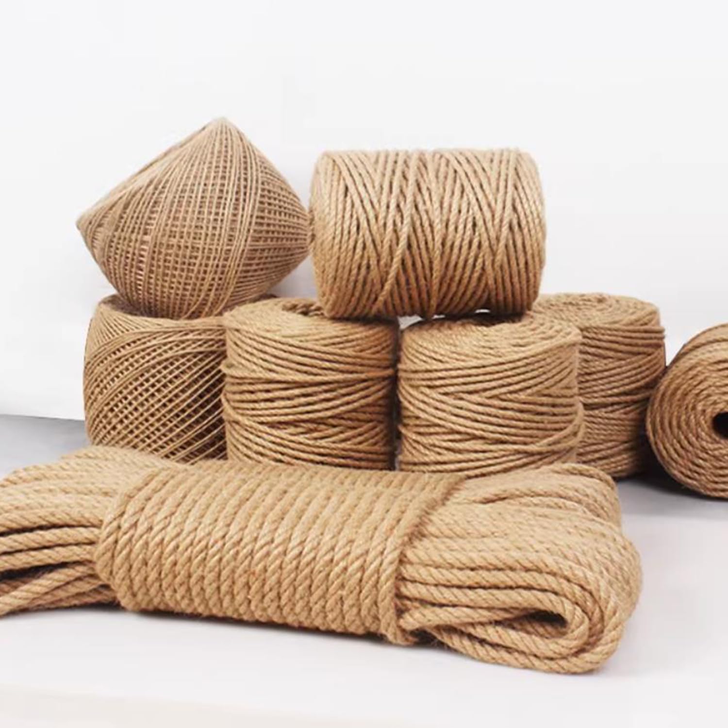 Cuerda de sisal para jardín, reparación y reemplazo de árbol de poste de gato, cinta de cuerda para torre de postes rascadores de mascotas, muchos grosores (30 mm x 10 metros)