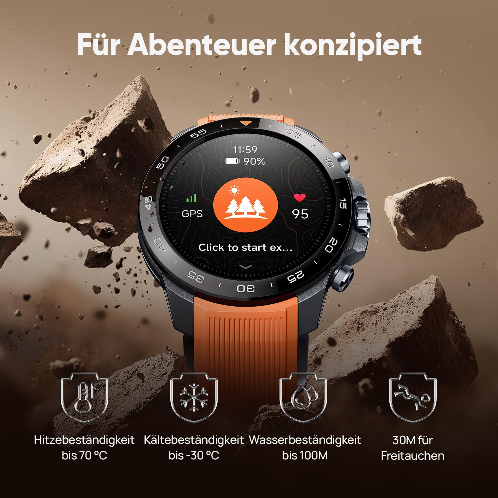 Mibro GS Explorer S | Reloj de buceo, llamadas Bluetooth y resistente al agua hasta 10 ATM