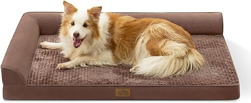 Miniatura 8 de Cama ortopédica para perros extra grande, XXL para perros, espuma en forma de L, parte inferior antideslizante, sofá gigante para mascotas y gatos