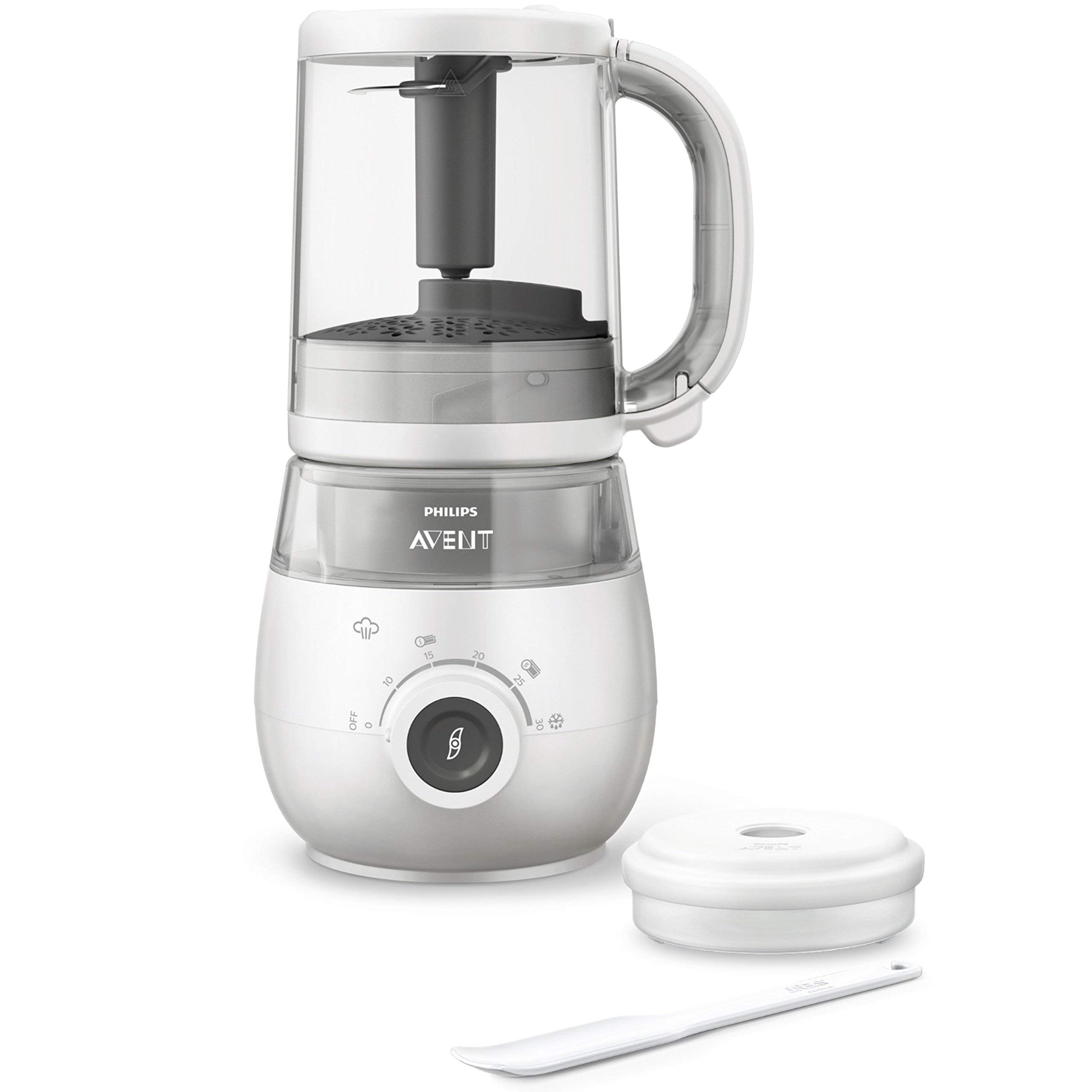 Philips Avent 4-in-1-Babynahrungszubereiter SCF883/01, Dampfgarer, Dampfgaren, Mixen, 1000ml Kapazität, weiß & Audio Babyphone SCD503/26 - DECT-Technologie, Kristallklarer Klang, weiß