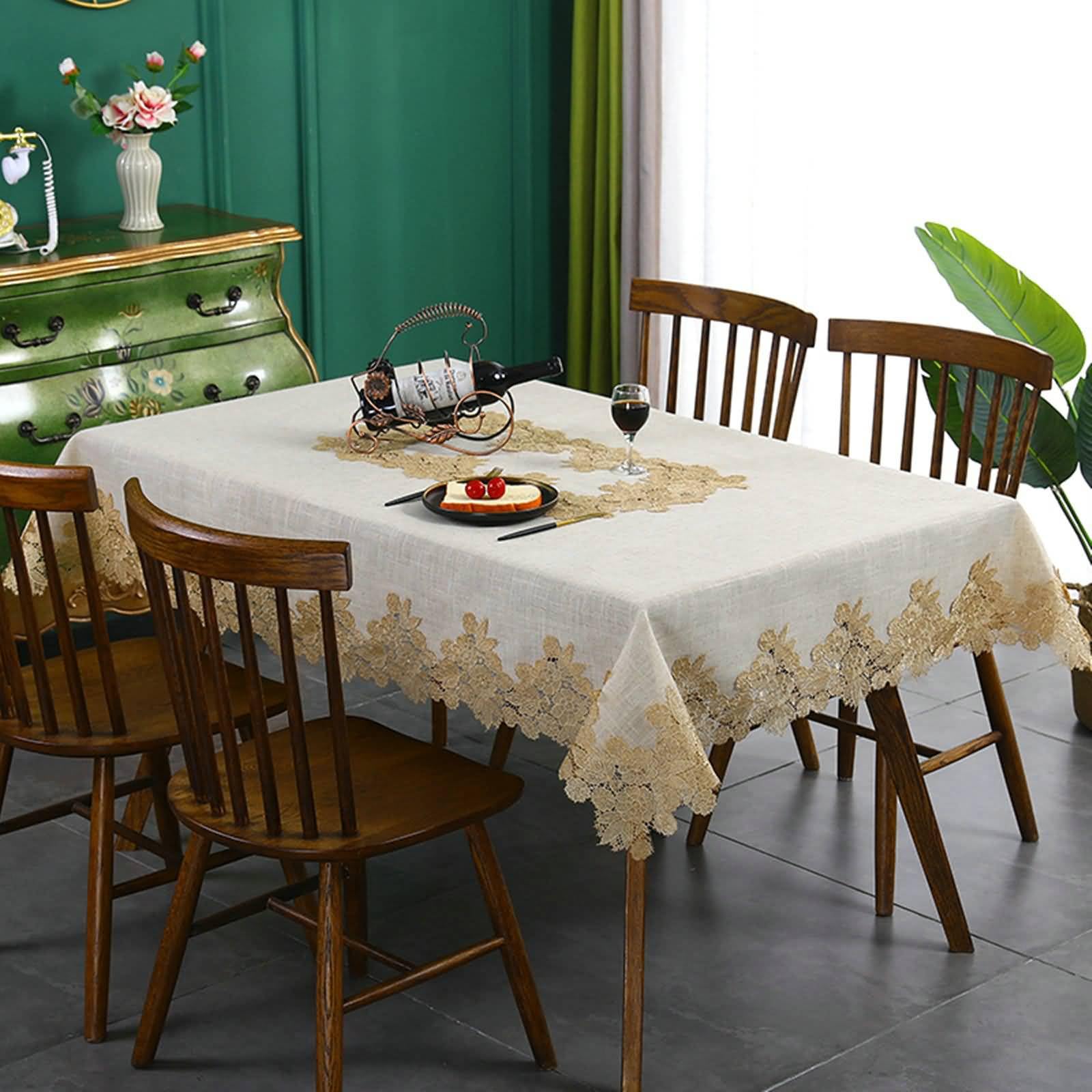 Tovaglia Da Tavola Elegante Poliestere, Caffè, 60x120cm