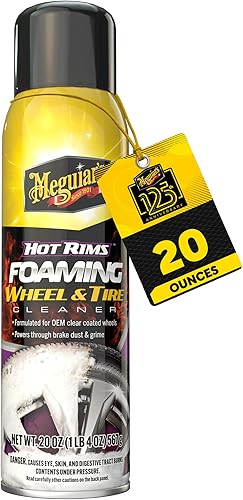 Meguiar's Hot Rims Limpiador de ruedas y neumáticos espumoso: combina un limpiador de ruedas y neumáticos en un solo producto que funciona
