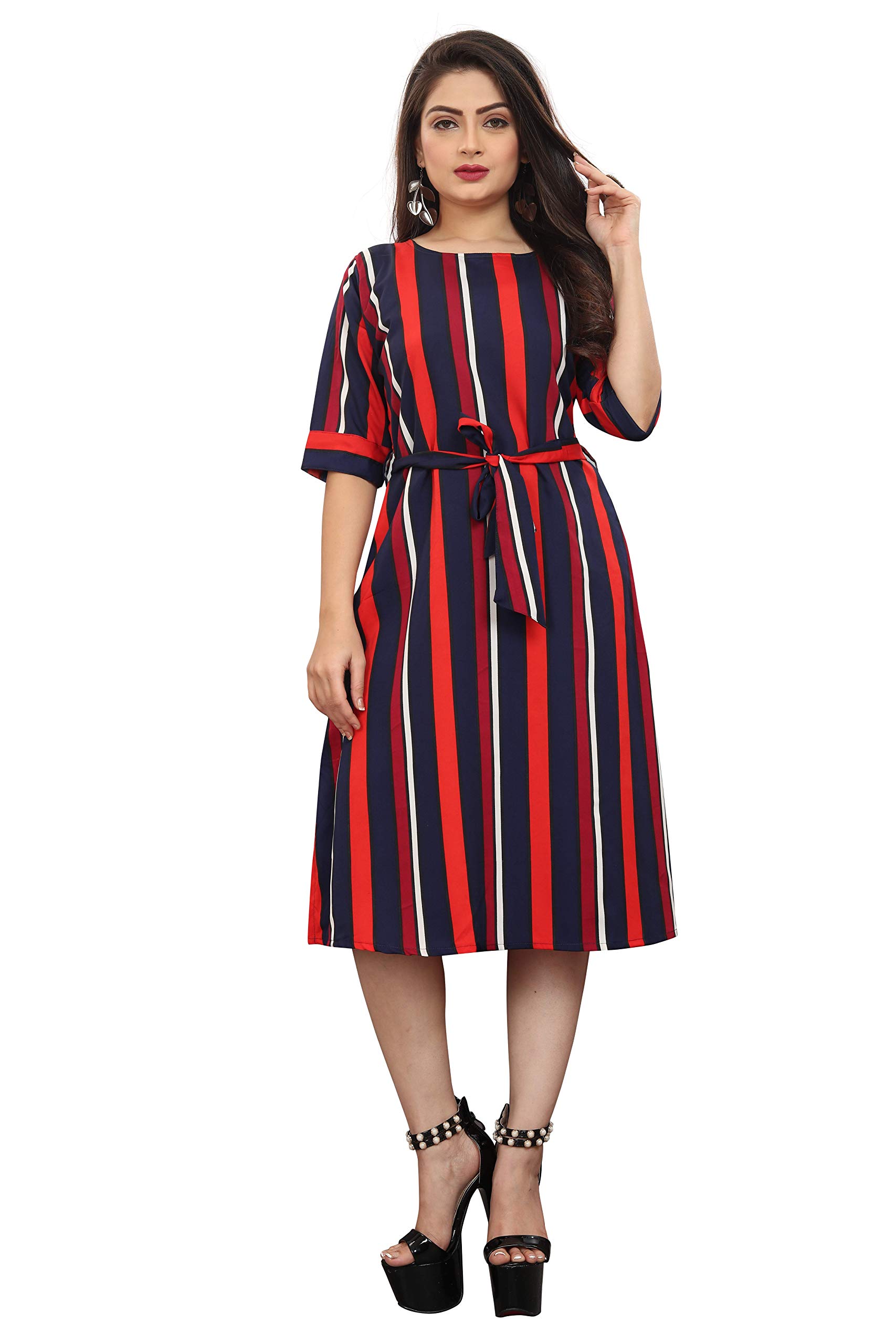 AA CreationWomen's Fit and Flare Knee Length Dress