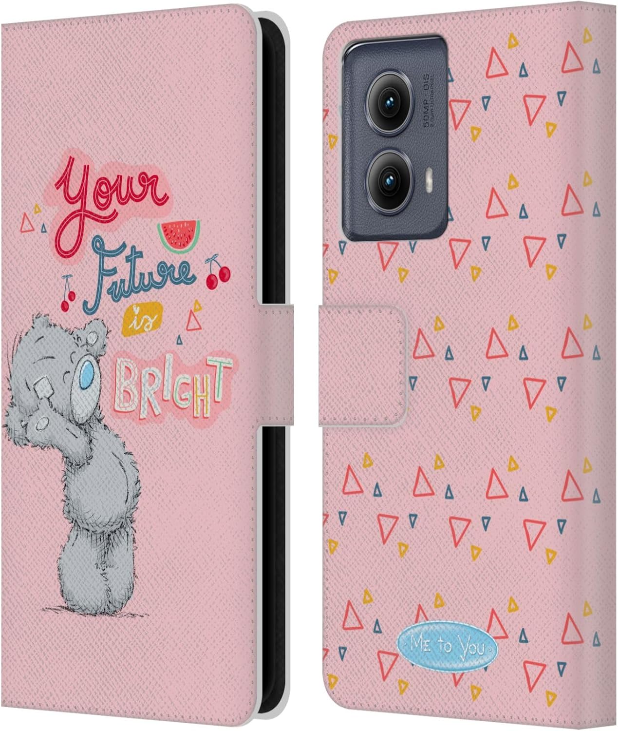 Head Case Designs Officially Licensed Me to You Your Future is Bright Retro Fun Leather Book Wallet Case Cover Compatible with Motorola Edge (2024)